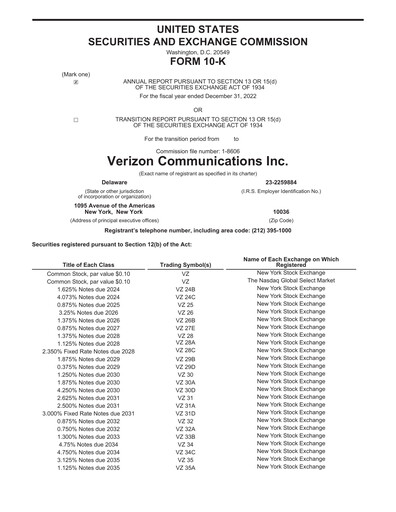 Thumbnail Verizon Annual Report 2022
