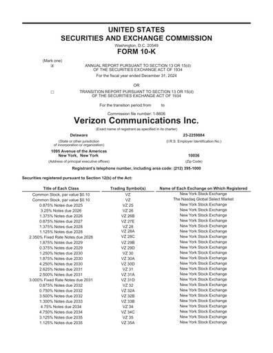 Thumbnail Verizon Annual Report 2024