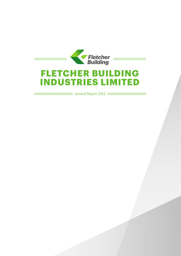 Thumbnail Fletcher Building Annual Report 2012