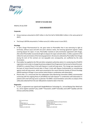 Thumbnail Pharma Mar Half-year Report 2018-h1