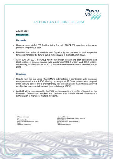 Thumbnail Pharma Mar Half-year Report 2024-h1