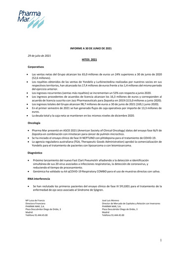Thumbnail Pharma Mar Half-year Report 2021-h1