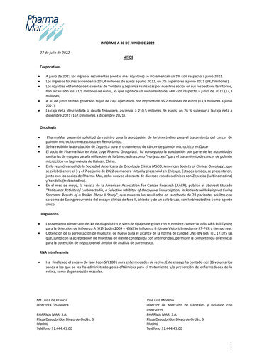 Thumbnail Pharma Mar Half-year Report 2022-h1