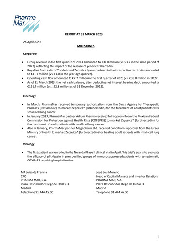 Thumbnail Pharma Mar Quarterly Report 2023-q1