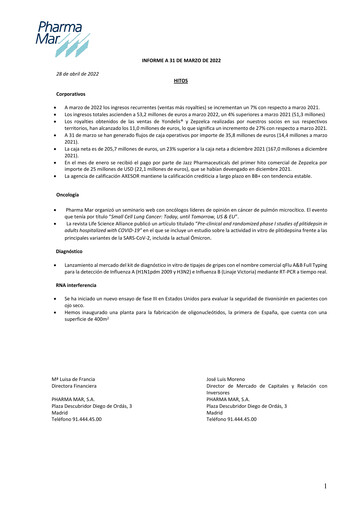 Thumbnail Pharma Mar Quarterly Report 2022-q1