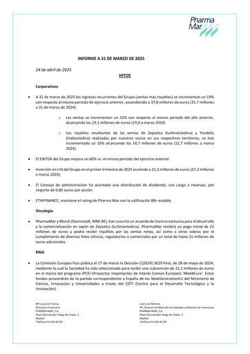 Thumbnail Pharma Mar Quarterly Report 2025-q1