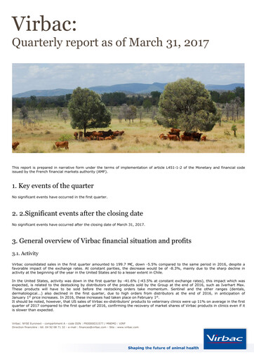 Thumbnail Virbac SA Quarterly Report 2017-q1