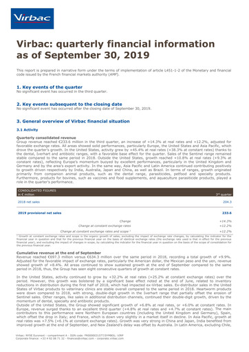 Thumbnail Virbac SA Quarterly Report 2019-q3