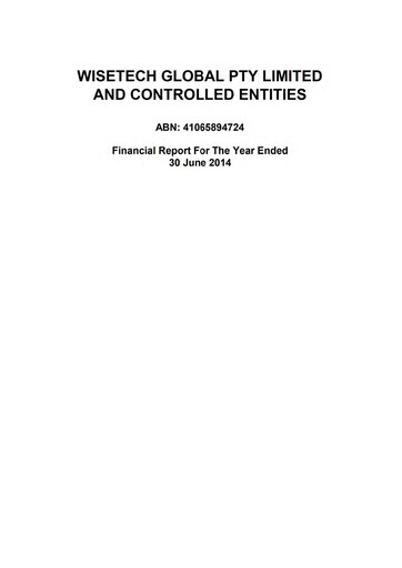 Thumbnail WiseTech Global
 Financial Report fy2014