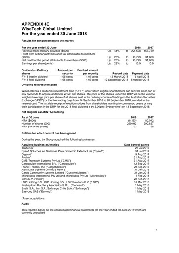 Thumbnail WiseTech Global
 Financial Statement fy2018