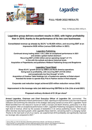 Vorschaubild Groupe Lagardère
 Finanzbericht 2022