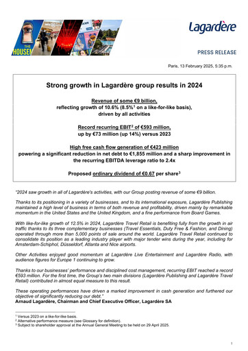 Vorschaubild Groupe Lagardère
 Finanzbericht 2024