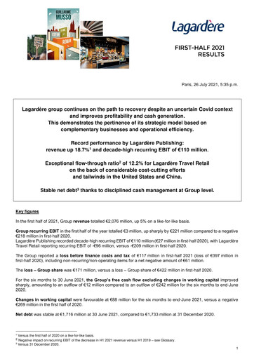 Thumbnail Groupe Lagardère
 Half-year Report 2021-h1