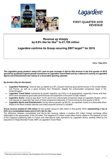 Thumbnail Groupe Lagardère
 Quarterly Report 2019-q1