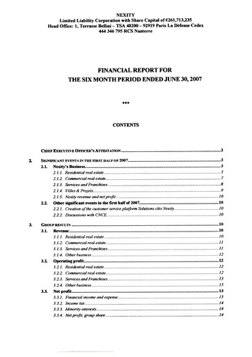 Thumbnail Nexity Financial Report 2007-h1