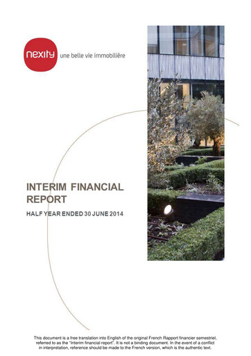 Thumbnail Nexity Financial Report 2014-h1