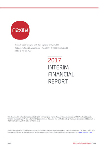 Thumbnail Nexity Financial Report 2017-h1