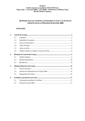 Thumbnail Nexity Financial Report 2006-h1