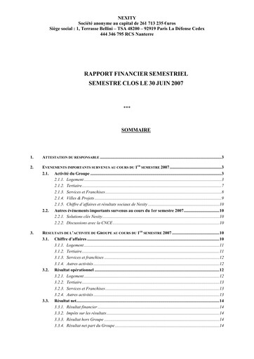Thumbnail Nexity Financial Report 2007-h1