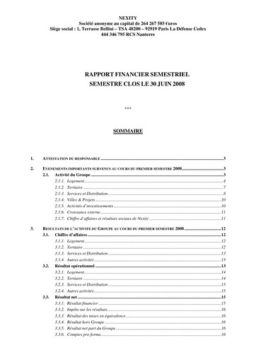 Thumbnail Nexity Financial Report 2008-h1