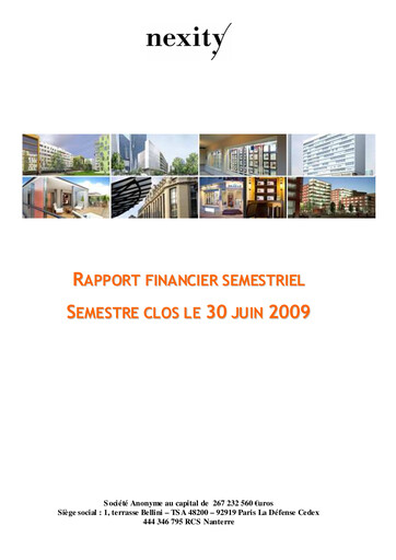 Thumbnail Nexity Financial Report 2009-h1