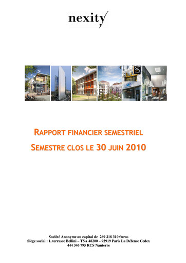 Thumbnail Nexity Financial Report 2010-h1