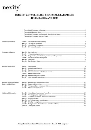 Vorschaubild Nexity Finanzmitteilung 2006-h1