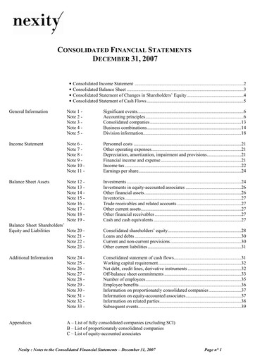 Vorschaubild Nexity Finanzmitteilung 2007