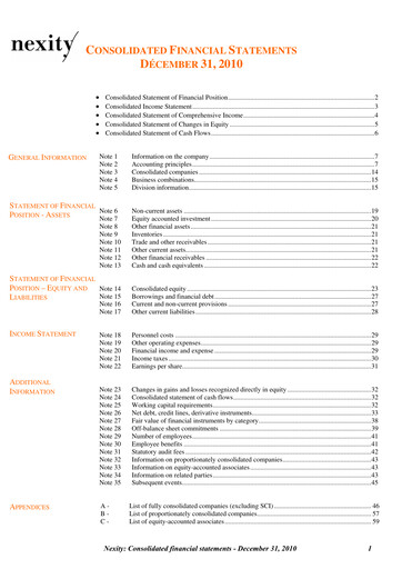 Thumbnail Nexity Financial Statement 2010