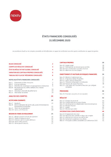 Thumbnail Nexity Financial Statement 2020