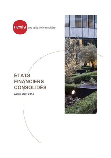 Thumbnail Nexity Financial Statement 2014-h1