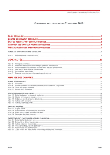 Thumbnail Nexity Financial Statement 2016