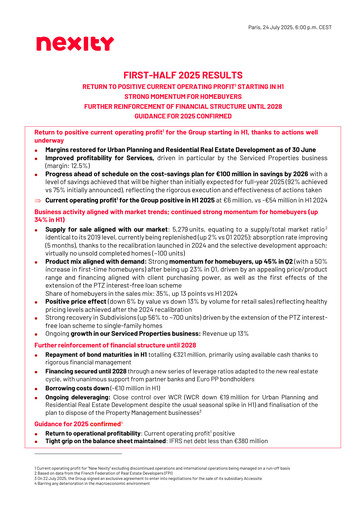 Thumbnail Nexity Half-year Report 2025-h1