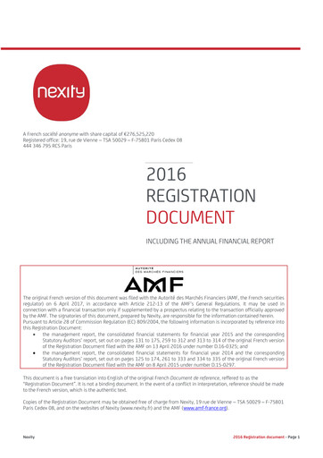 Thumbnail Nexity Universal Registration Document 2016