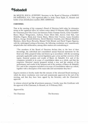 Thumbnail Banco Sabadell
 Financial Statement 2022