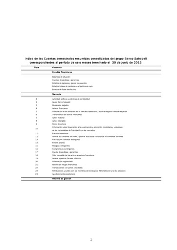 Thumbnail Banco Sabadell
 Half-year Report 2013-h1