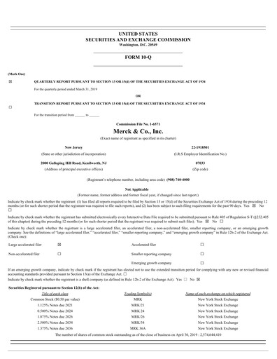 Thumbnail Merck Quarterly Report 2019-q1