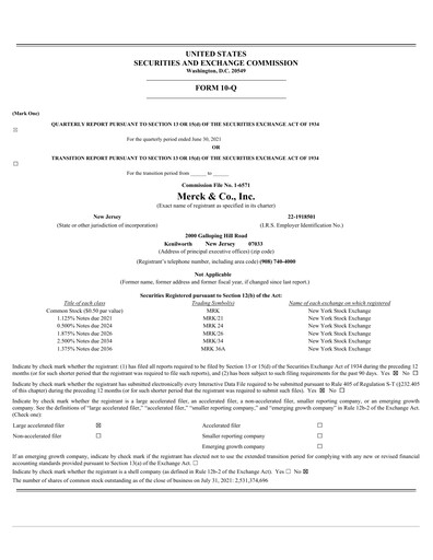 Thumbnail Merck Quarterly Report 2021-q2