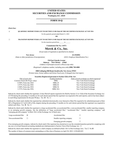 Thumbnail Merck Quarterly Report 2022-q1