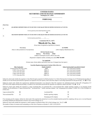 Thumbnail Merck Quarterly Report 2022-q3