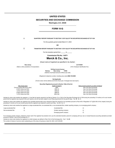 Thumbnail Merck Quarterly Report 2023-q1