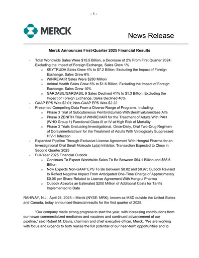 Thumbnail Merck Quarterly Report 2025-q1