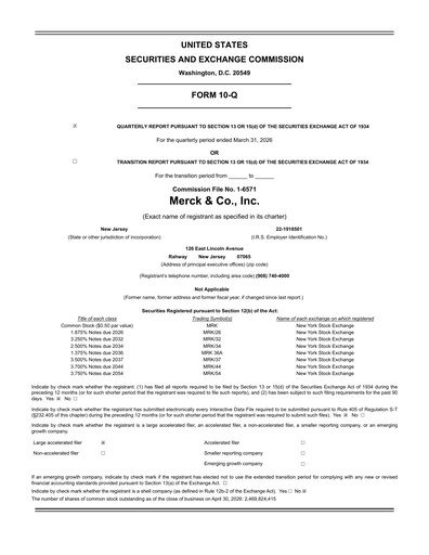 Thumbnail Merck Quarterly Report 2026-q1