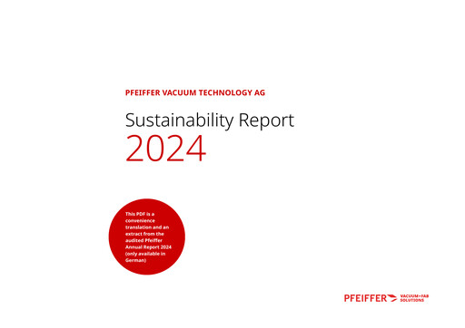 Thumbnail Pfeiffer Vacuum Sustainability Report 2024