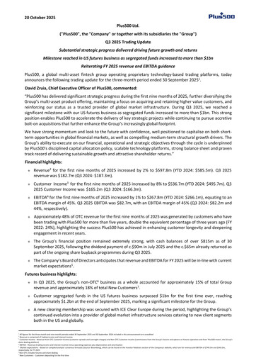 Thumbnail Plus500 Quarterly Report 2025-q3