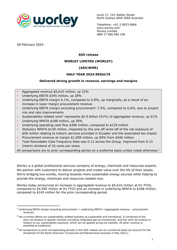 Miniature Worley Rapport semestriel 2024-h1