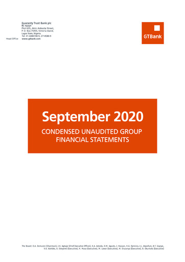 Thumbnail Guaranty Trust Bank
 Quarterly Report 2020-q3