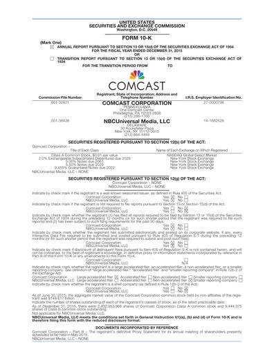 Thumbnail Comcast Annual Report 2015