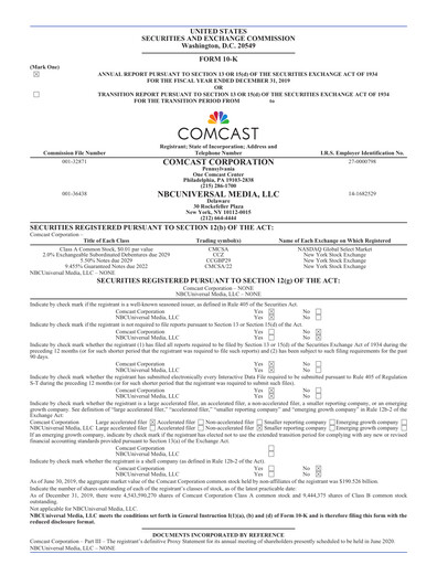Thumbnail Comcast Annual Report 2019