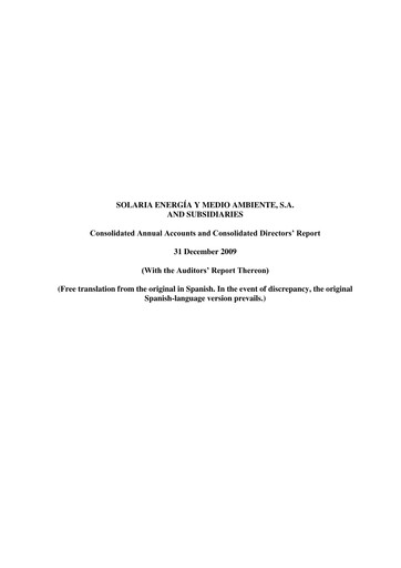 Thumbnail Solaria Energía Financial Statement 2009